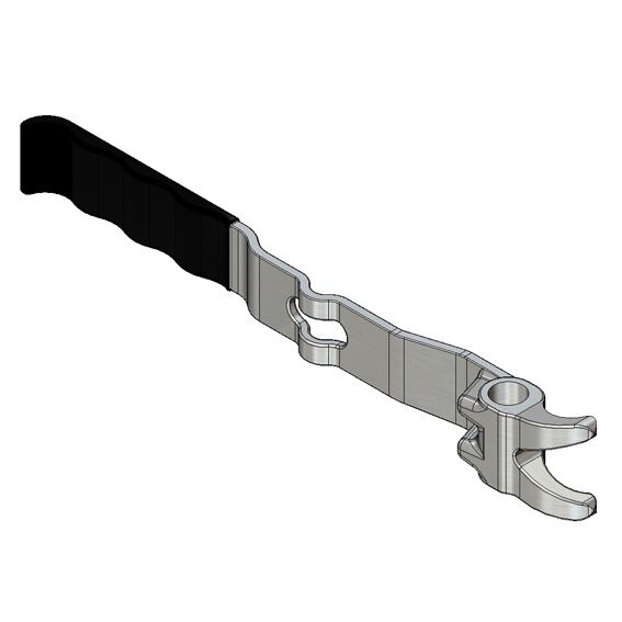 Pommier handle straight - for substructure locking Ø 16 mm - zinc plated