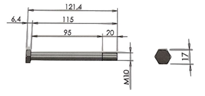 Pommier hinge pin - for hinge plate trestle width 88 mm - stainless steel