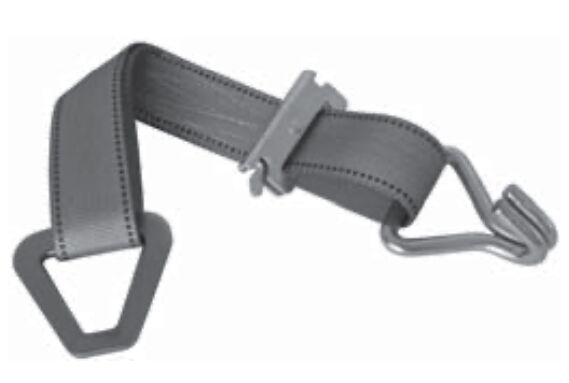 Rhiwa Quality sjorband los eind - 45 mm - met D-ring en dubbele punthaak - 400 mm