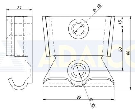 Rhiwa Quality pillar mounting - screw model - for XL CS front pillar
