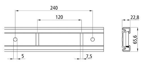 Rhiwa Quality ankerrail - staafjes - 6000 mm - geanodiseerd aluminium