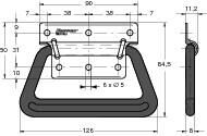 Pommier montage en saillie poli - long 125 mm - feuillure - Acier inoxydable avec en plastique poli