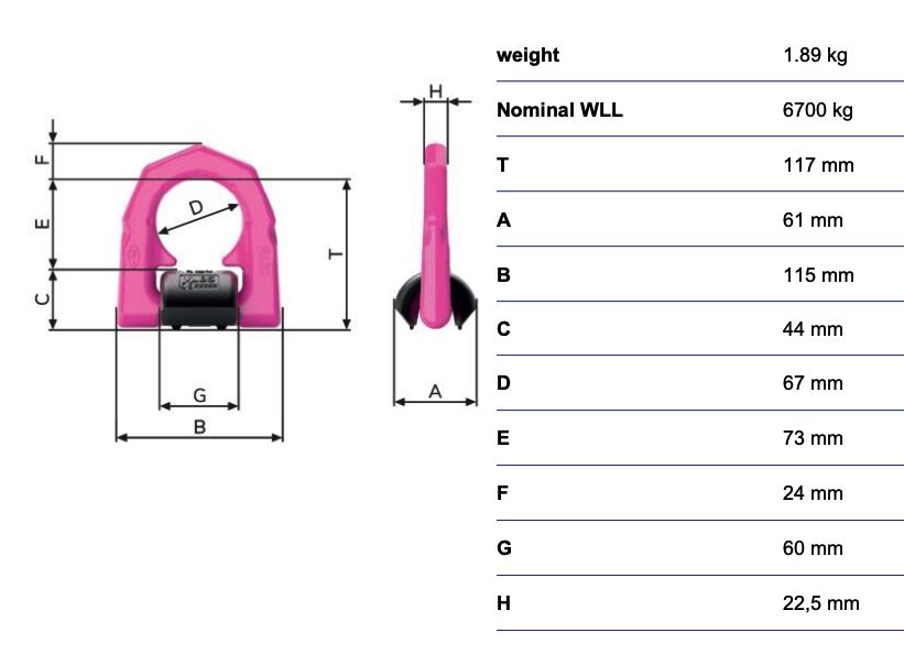 RUD lifting eye VLBS-U - 6,7t - with spring - weldable
