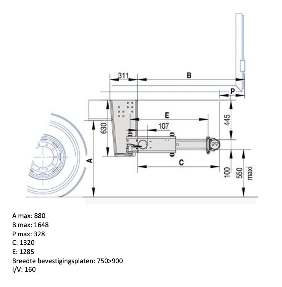 Pommier bumper BAB - hydraulic horizontal retractable - stroke 1320 mm - R58-02