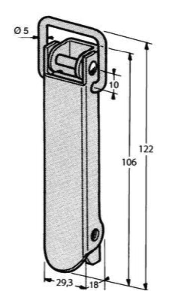 Pommier toggle latch - 106 x 29 mm - excl. hook - zinc-plated