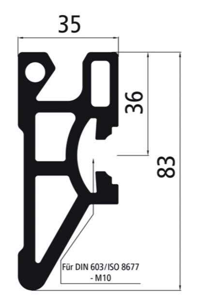Rhiwa Quality profil de protection combiné - 35 x 83 x 6800 mm (LxHxL) - aluminium