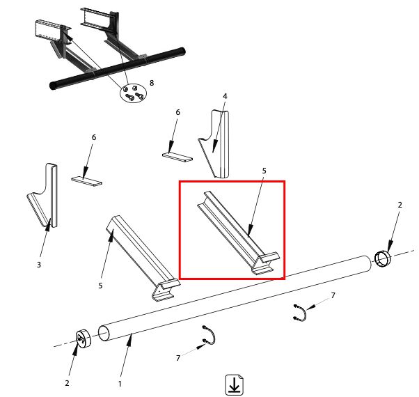Pommier arm left/right - for bumper 2909404 - R58-02