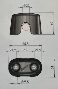 Pommier guard block - for external locking mechanism Ø 22 mm - rubber