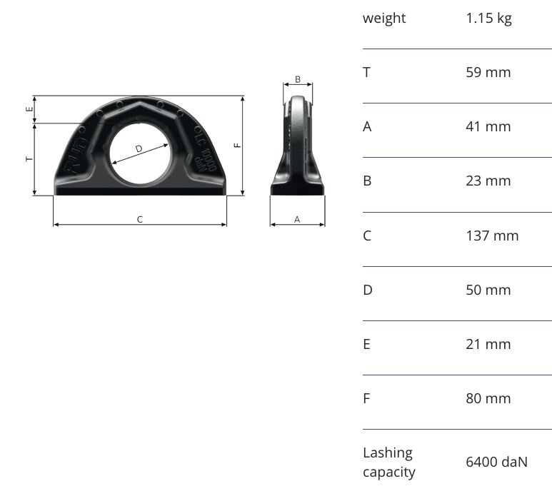 RUD lashing eye L-ABA - 6400 daN - weldable - loadable from any direction 