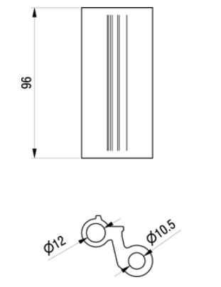 PWP hinge segment - for challenge door - aluminum