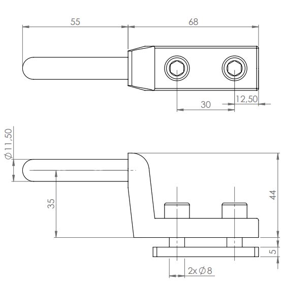 Rhiwa Quality ensemble de charnières de la planche latérale 123 x 24 mm