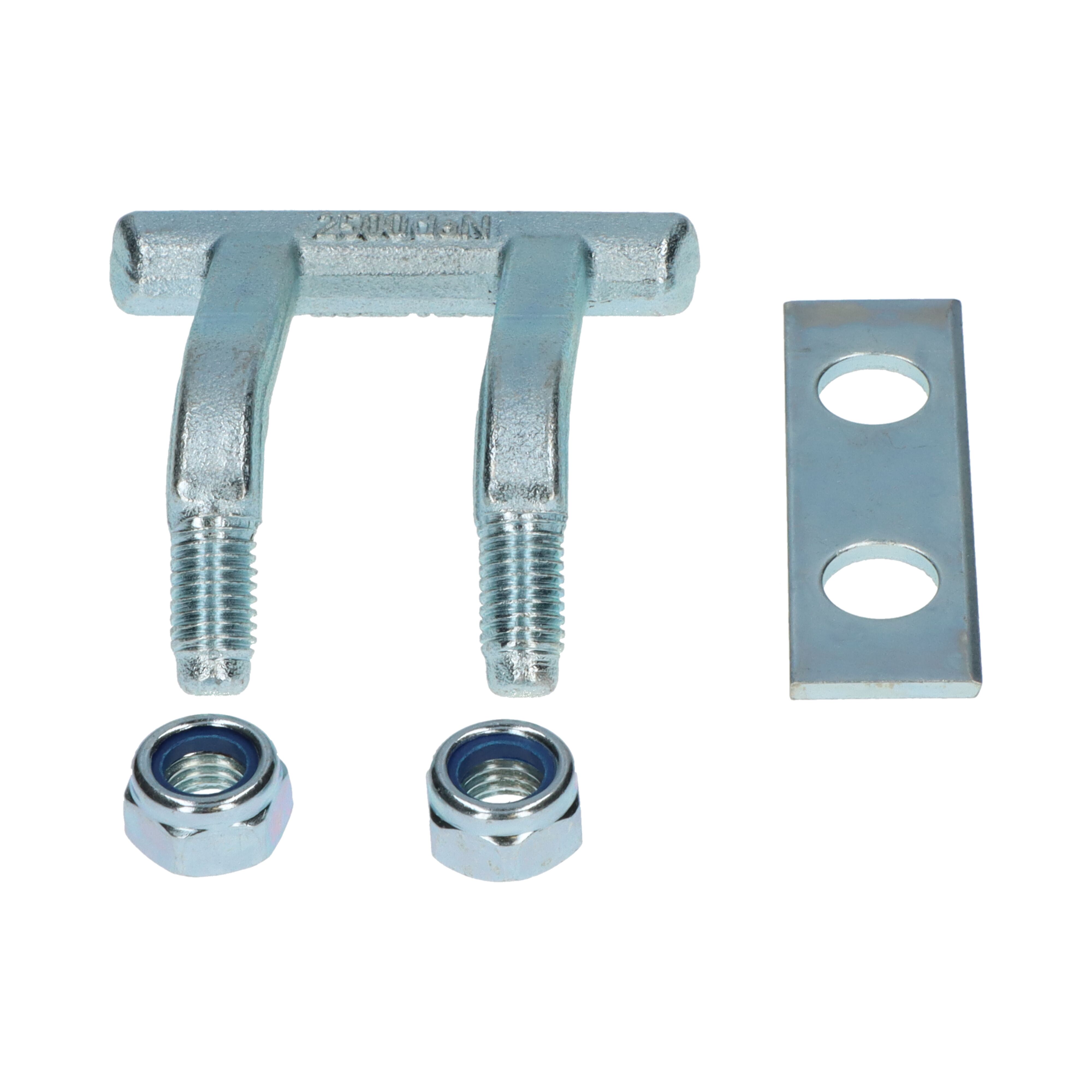 Pommier trekanker set 2,5 ton - voor kantbalk - hoh 40 mm - verzinkt - EN 12640