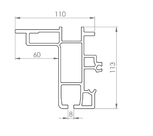 Rhiwa Quality looprail 9100 mm - Edscha Standard - aluminium