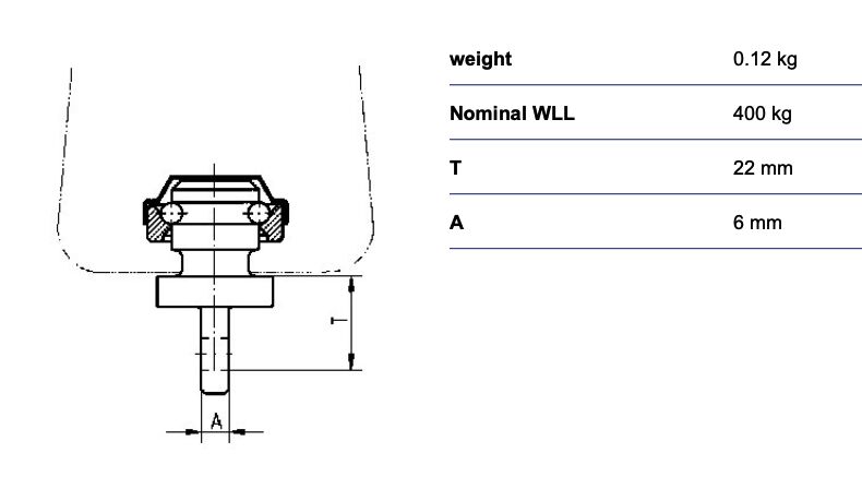RUD zwenkadapter voor takels HWA-6-DK-400