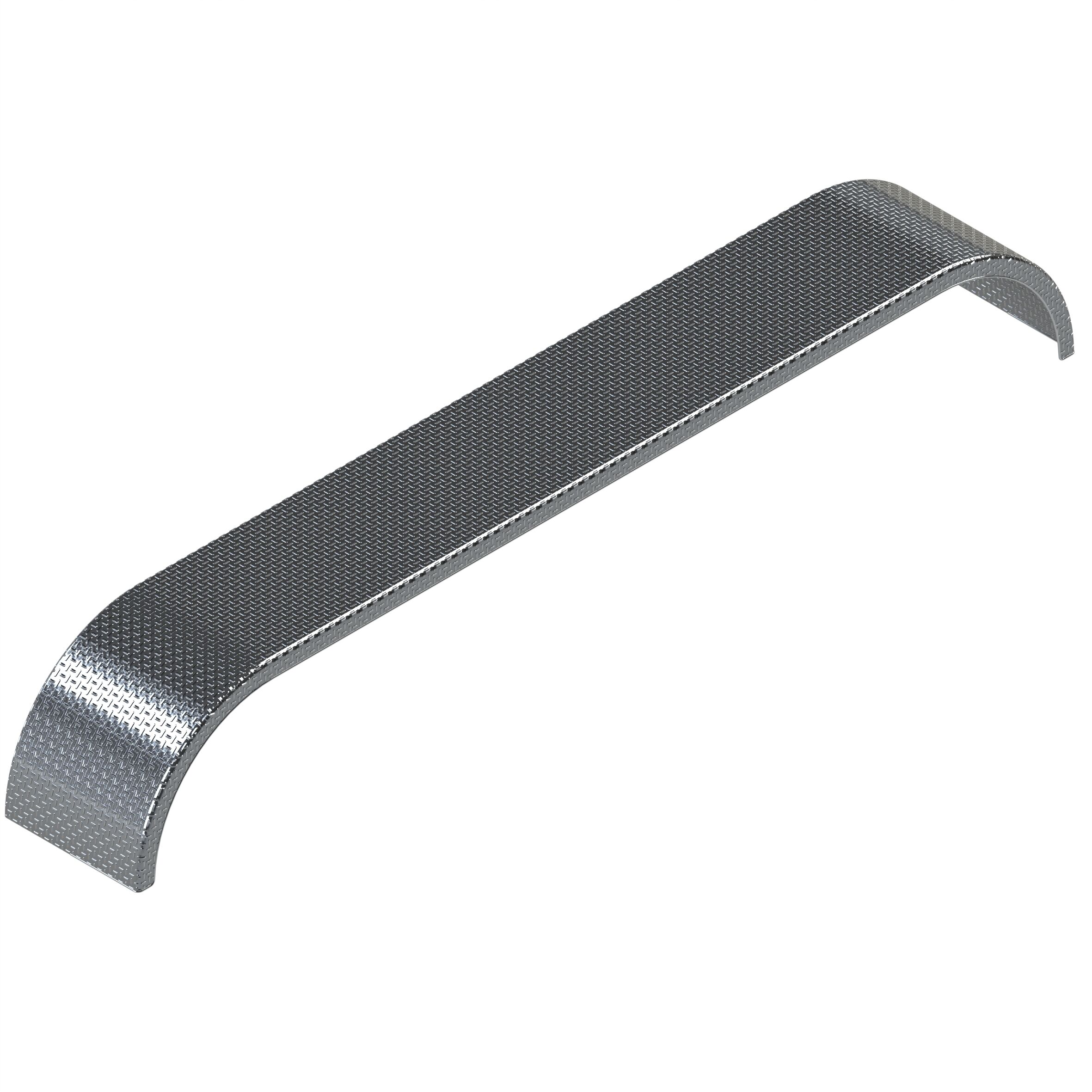 Rhiwa Quality tandem mudguard 650 x 4000 x 650 mm (WxSpxR) - aluminum checkerplate