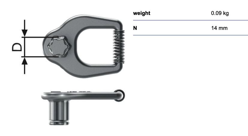 RUD clef SW 14 - avec ressort - pour VRS-M24/M27