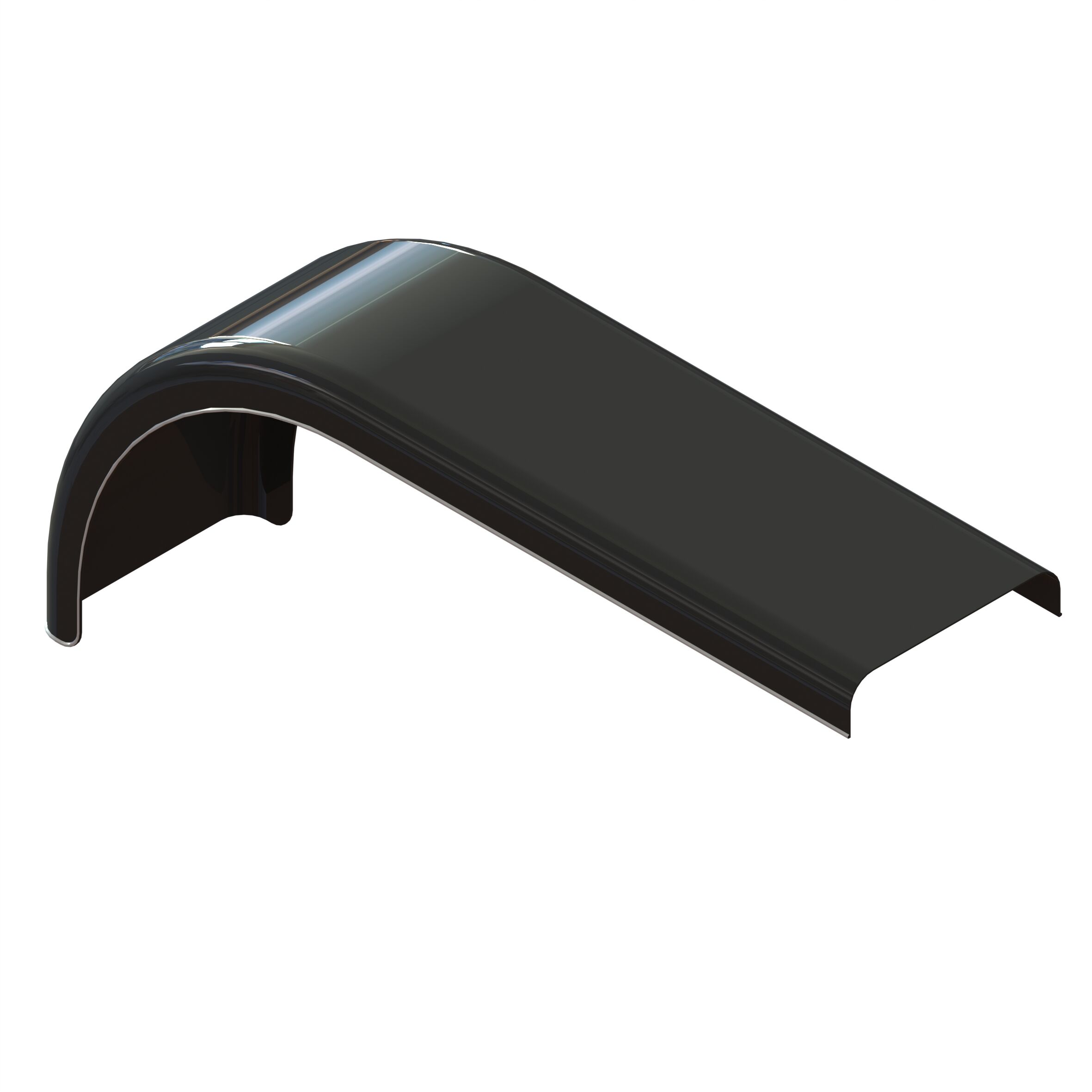 Parlok tandem mudguard half - 430 x 1450 x 650 mm (WxLxR) - HDPE