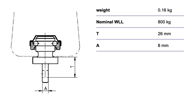 RUD zwenkadapter voor takels HWA-8-DK-800