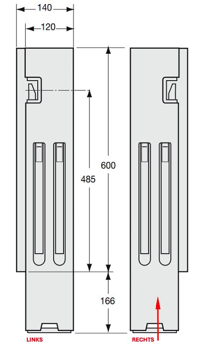 Kinnegrip K4 achterrong - 600 mm - rechts