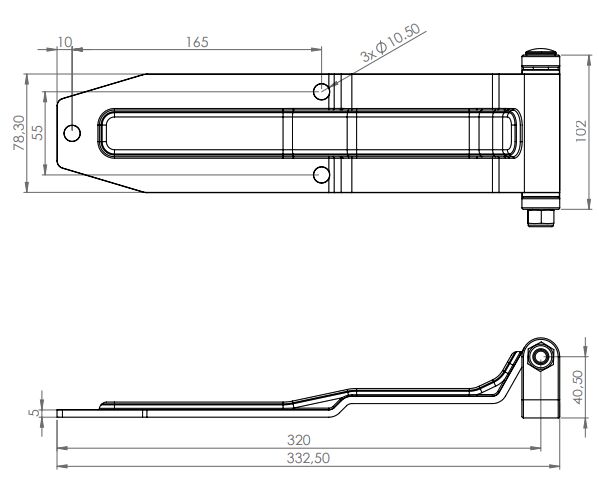 Rhiwa Quality container door hinge set MK4 - zinc-plated