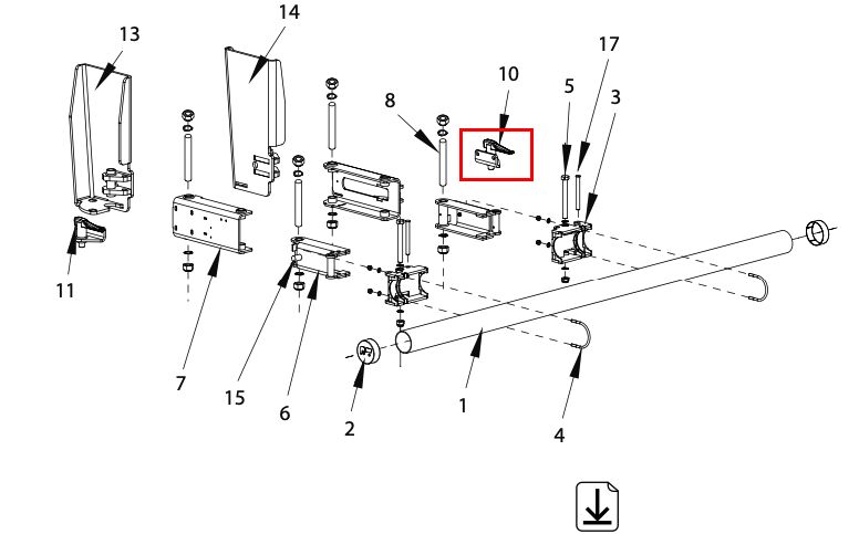 Pommier lock right - for bumper 290943x / 2912431 - R58-02
