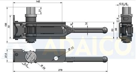 Rhiwa Quality tension ratchet safety 37,5 mm - right - bridge connection