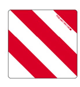 Rhiwa Quality lenght/width marking sign - 423 x 423 mm - horizontal foldable- pointing right
