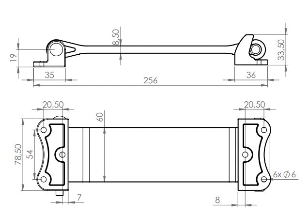 Rhiwa Quality sangle de porte complète - longueur de la sangel 220 mm