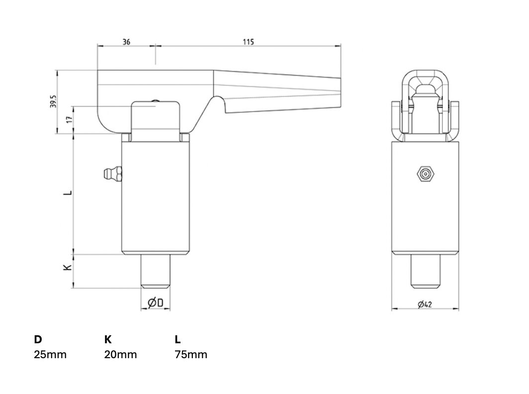 Rhiwa Quality outrigger lock - pin Ø 25 mm