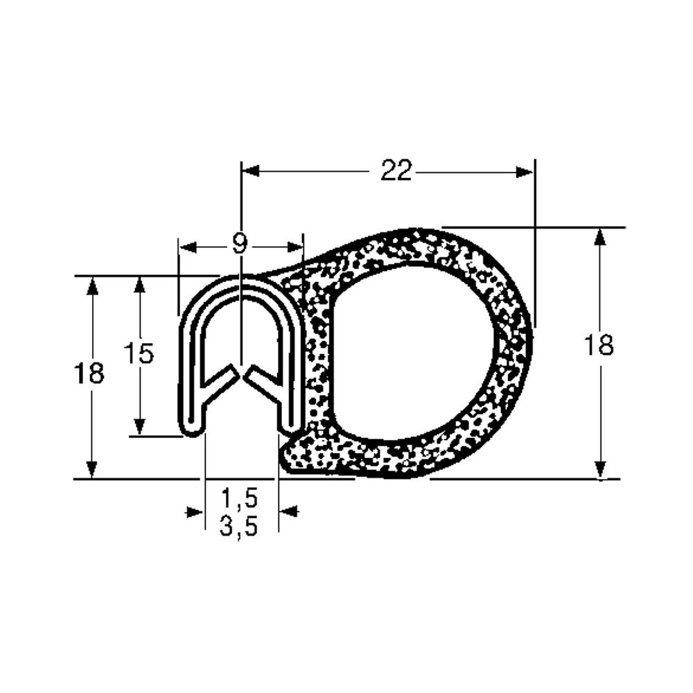 Pommier klembies met bol - klembereik 1,5-3,5 mm - hoogte 15 mm - rol 50 meter