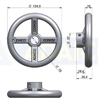 Rhiwa Quality handwiel - voor opspankast 1344206 / 1342216