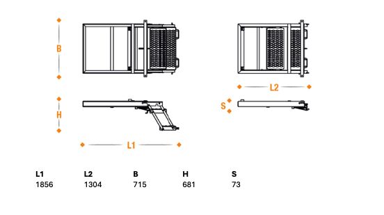 Takler trap uittrekbaar - 3 treden - 1304 x 715 mm (LxB) - aluminium