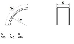 LAGO quarter mudguard Wheelmate - 440 x 700 x 670 mm (WxLxR)