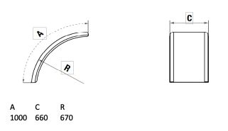 LAGO quarter mudguard Wheelmate - 660 x 1000 x 670 mm (WxLxR)