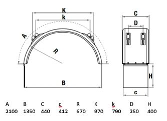 LAGO pare-éclaboussures Wheelmate Pro Complet - 440 x 1350 mm (lxEnvergure)