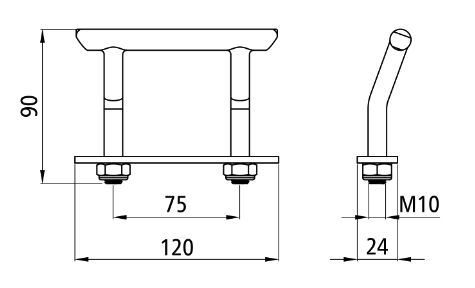 Rhiwa Quality trekanker set 2 ton - voor kantbalk - verzinkt