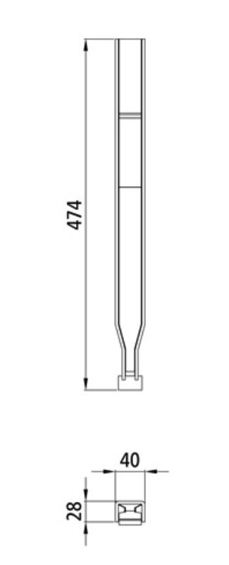 Kinnegrip K20 kinnetop verlengstuk zonder top profiel - voor 500 en 600 mm rong - staal