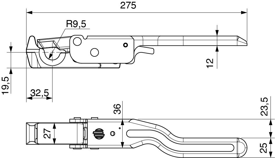 Rhiwa Quality external lock side board - right - plain steel