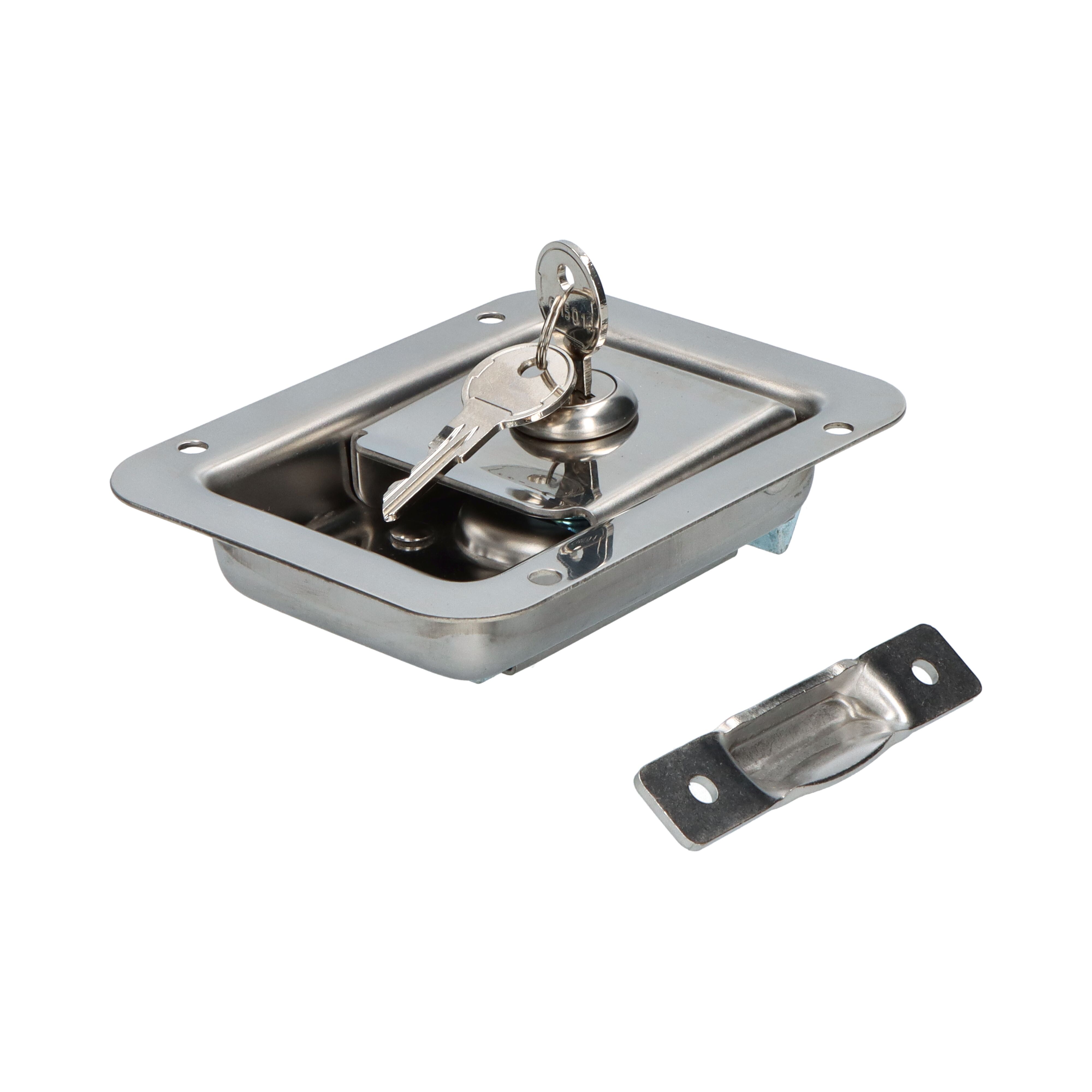 Pommier internal lock - 120 x 92 x 23 mm - with lock catch - stainless steel