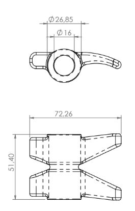 Pommier locking gear clasp - for substructure locking Ø 16 mm - zinc-plated