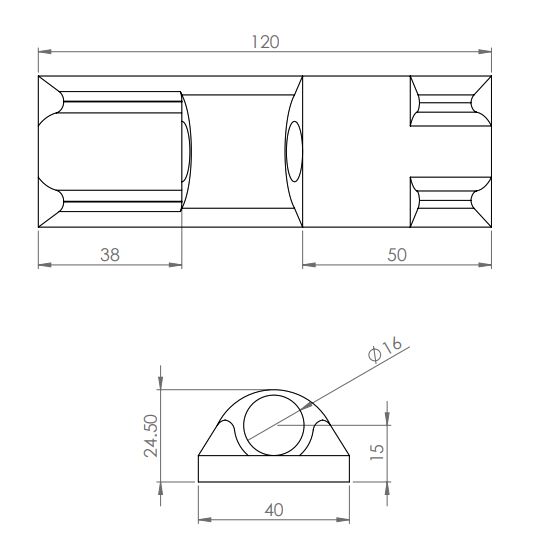 Rhiwa Quality side board hinge keeper 120 x 40 mm - plain steel