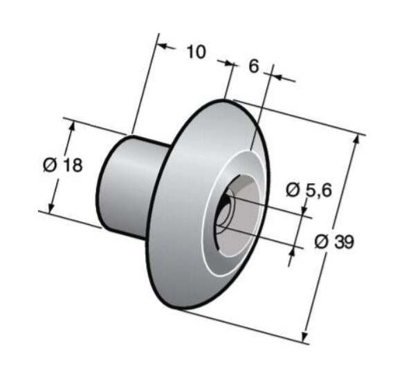 Pommier zeilspan knop - Ø 39 mm - kunststof - ds à 100 stuks