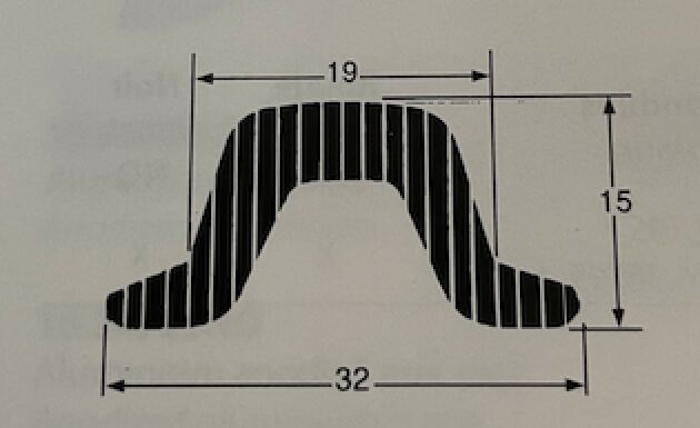 Pommier guard frame inlay 32 mm - black - 5 meter