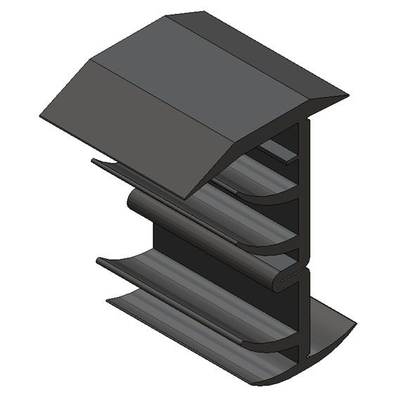 Pommier rubberdeurprofiel 72-92 mm - rol 20 meter - EPDM