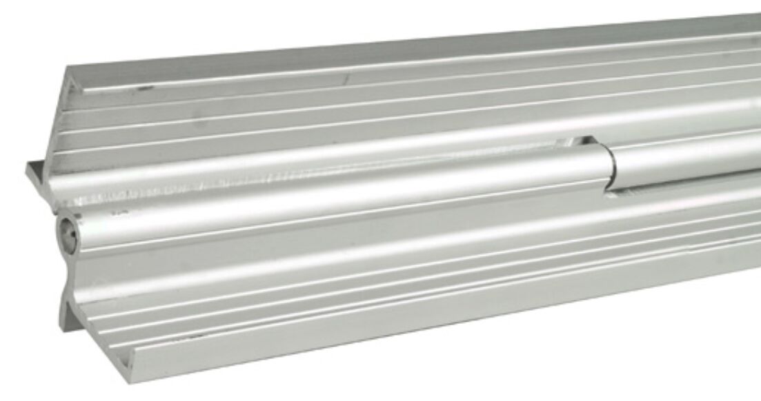 Rhiwa Quality pianoscharnier met flens 2000 mm - 180° klapbaar - aluminium