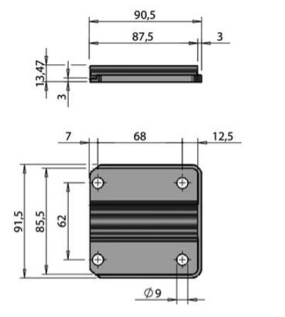 Pommier backing plate - for rod guide locking Ø 27 mm - plastic