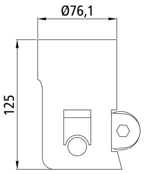 Rhiwa Quality kipper scharnier - voor kogel Ø 60 mm en pen 19 mm - staal
