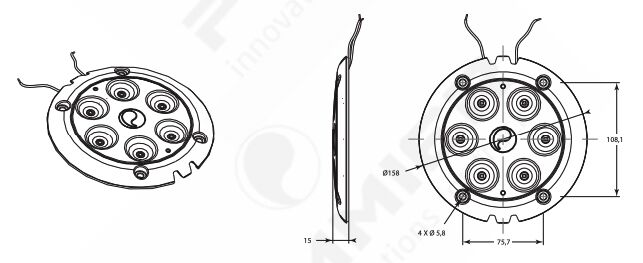 Pommier led lighting Irizium AX1000 - surface model - Ø 155 mm - 1021 lumen