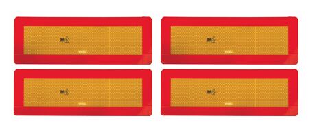 Rhiwa Quality jeu de plaques arrière de signalisation (4 pièces) - bordées - 566 x 197 mm - aluminium