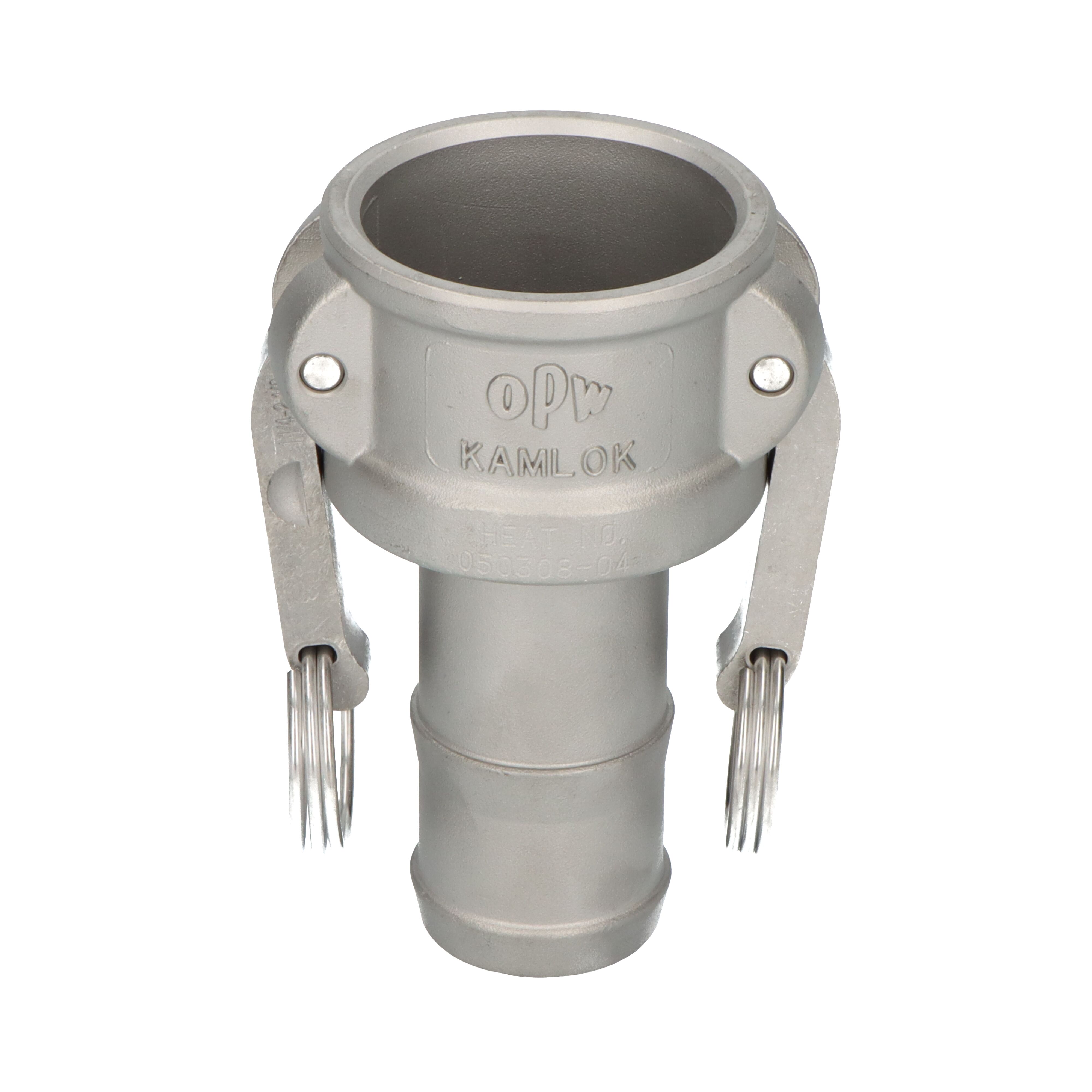 OPW koppeling Kamlok coupler C 1,1/2" slangtule voor slangklemmen RVS